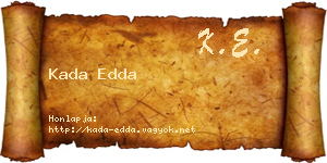 Kada Edda névjegykártya